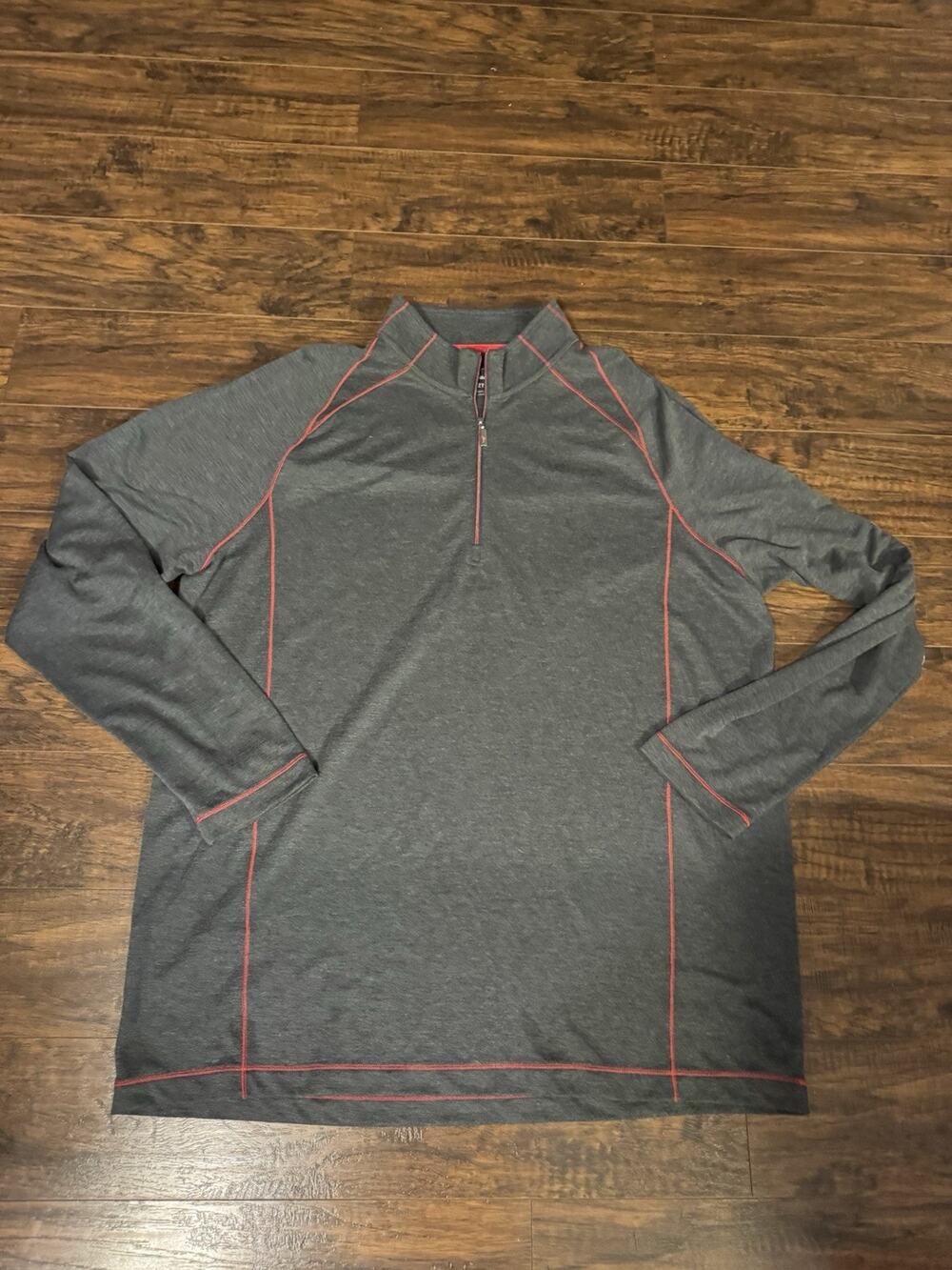 Tommy Bahama Sweater Mens 2XLT 1/4 Zip Pullover Long Sleeve Gray Sailfish Logo